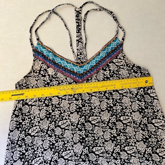 Angie black floral print strappy summerV neck dress Sz-S.  S19 - Picture 7 of 8